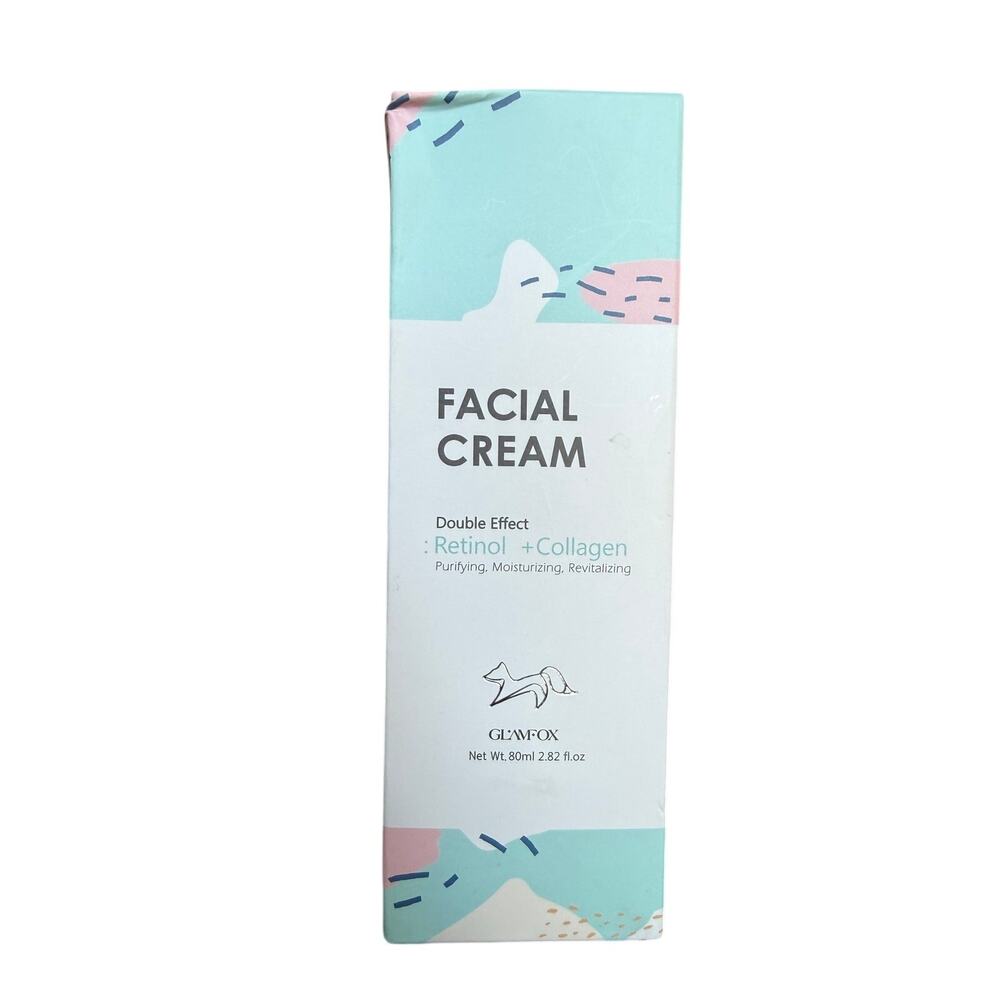GlamFox Double Effect Retinol + Collagen Facial Cream 80ml (2.82 fl oz) - New